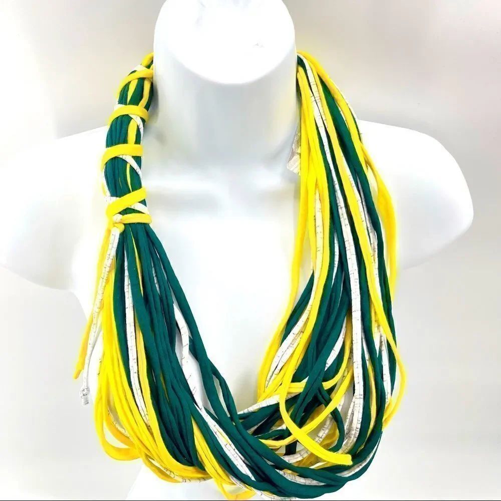 Dona Bela Shreds Shred Classic upcycled fabric necklace scarf boho jewelry NEW